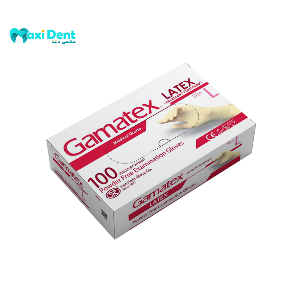 نمای نزدیک از بافت و ضخامت دستکش لاتکس Gama Tex