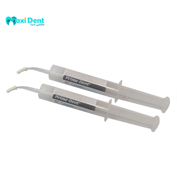 نمای نزدیک از سرنگ‌های RC Cream برند Prime-Dent