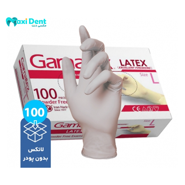 نمای نزدیک از بافت و ضخامت دستکش لاتکس Gama Tex