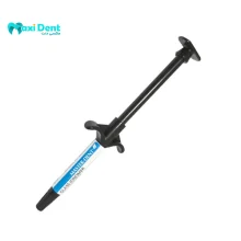 نمای نزدیک از اپلیکاتور و بافت مواد گلاس آینومر نوری