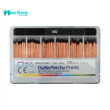 نمای نزدیک از گوتا پرکاهای سایزبندی شده Meta Biomed