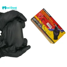 نمای نزدیک از بافت دستکش نیتریل مشکی اپی پرفکت