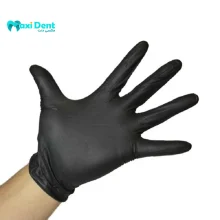 نمای نزدیک از بافت دستکش نیتریل مشکی اپی پرفکت