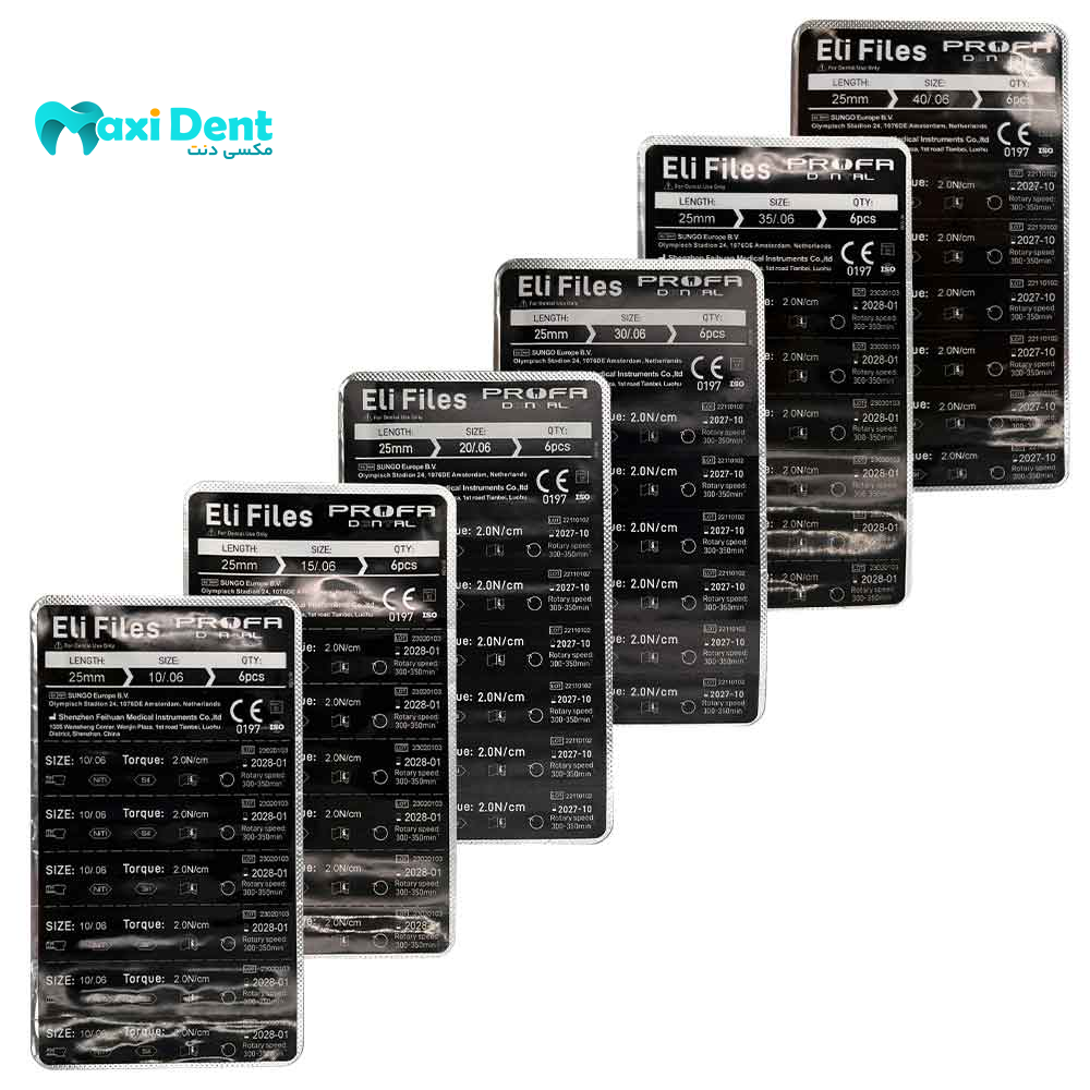 فایل روتاری گلد 6 درصد طول 25 پروفا Profa Eli File فایل روتاری گلد 6 درصد طول 25 پروفا Profa Eli File