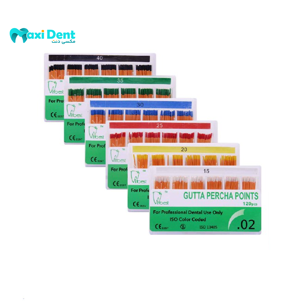 گوتا پرکا پوینت تیپر ۲% – (Tribest Gutta Percha Points) گوتا پرکا پوینت تیپر ۲% – (Tribest Gutta Percha Points)